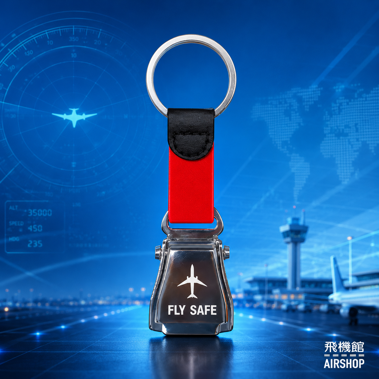 AIRSHOP安全帶扣鑰匙圈（紅）