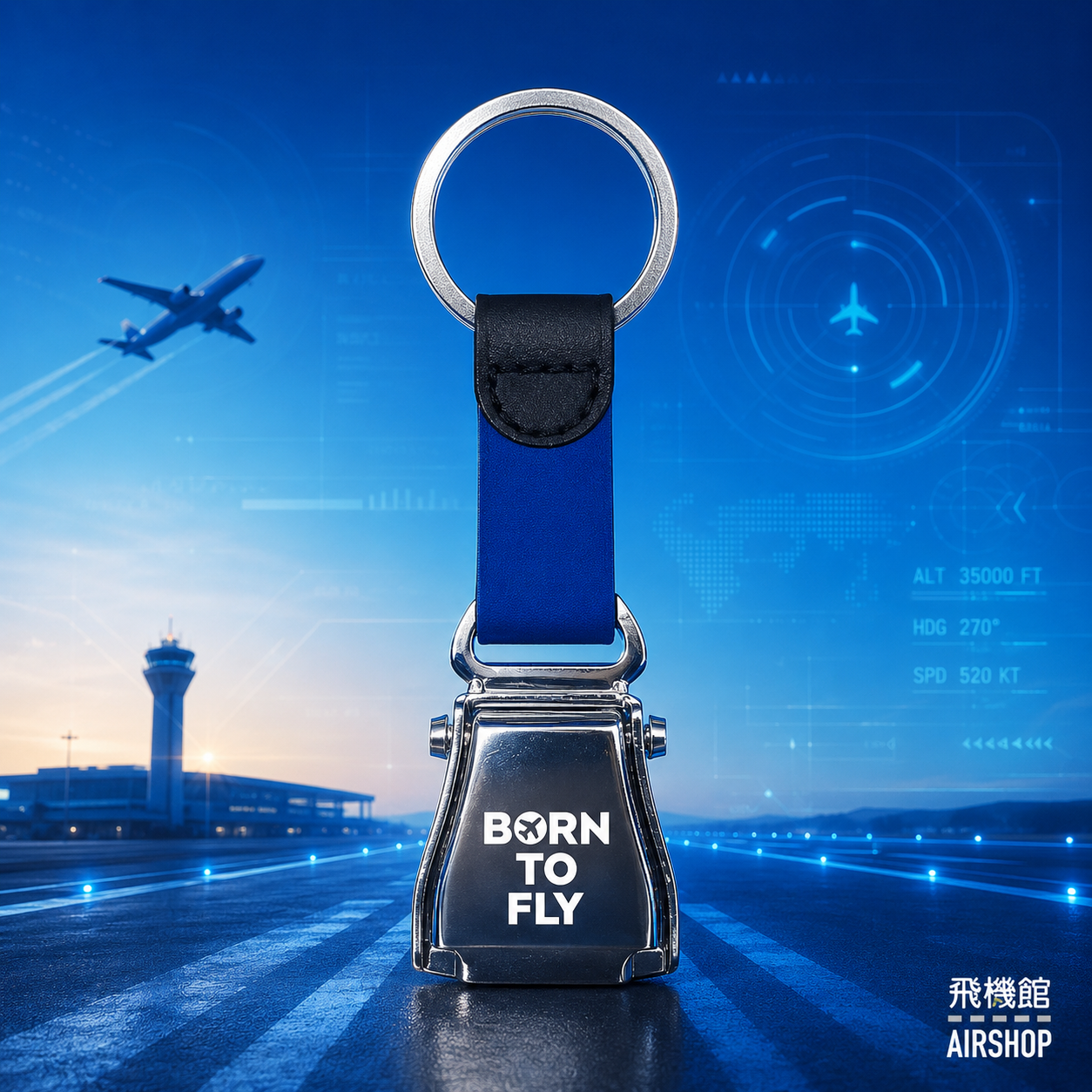 FRONTAIR安全帶扣鑰匙圈（藍）