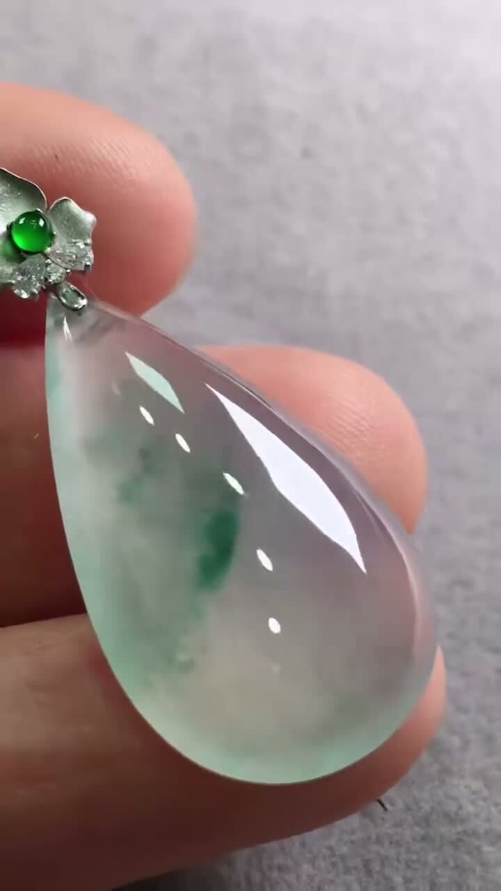 翡翠水滴吊墜,天然翡翠A玉, 緬甸玉, Jade, Jadeite