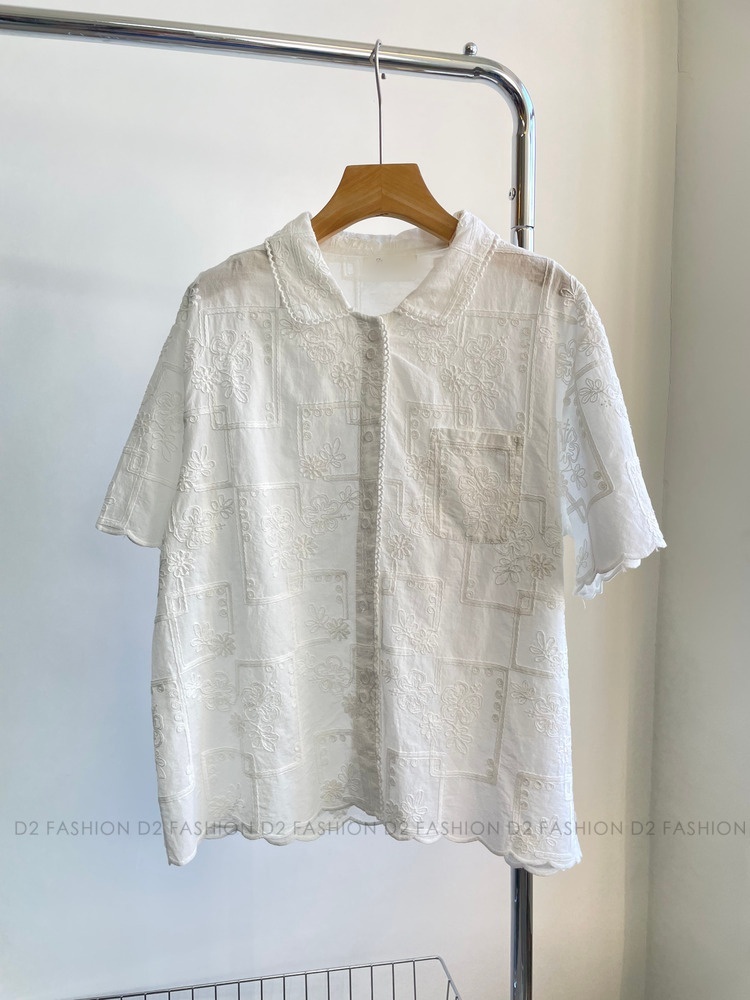 棉麻Lace Shirt #560