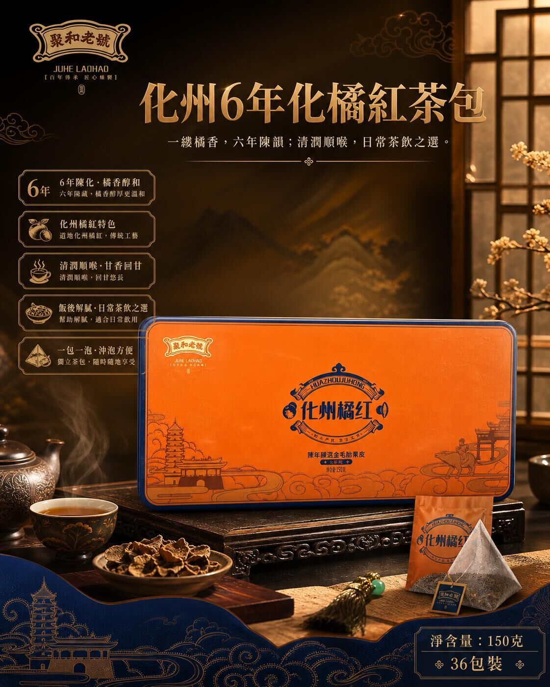 0529CP35-SANWUI-CHENPI-金毛胎果皮六年陳皮 150克/盒 [1盒: HKD$ 488/盒] (A35)