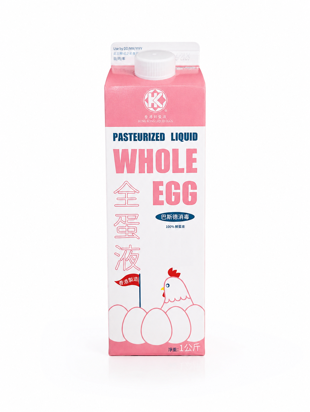 香港聯泰行100% 巴斯德消毒全蛋液 100% Pasteurized Liquid Whole Egg  945毫升/支   (冷凍 0-4 ℃)
