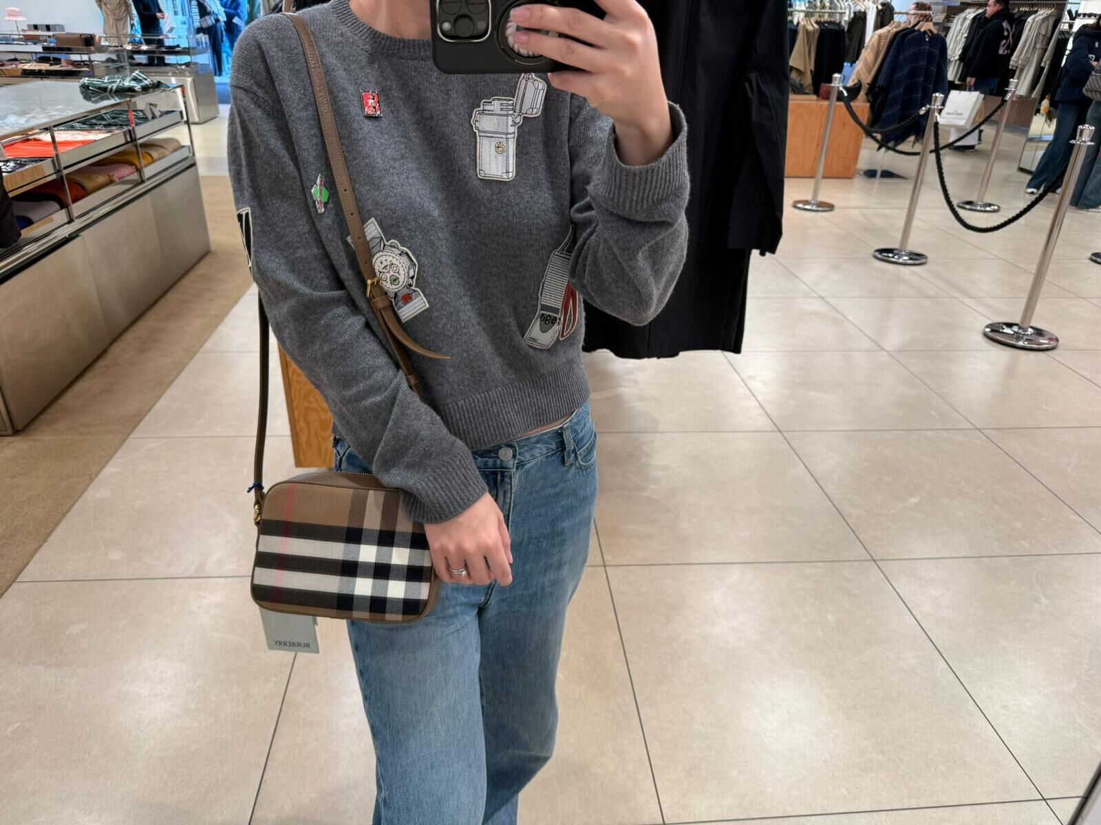 LYS01827 Burberry 經典格紋相機包