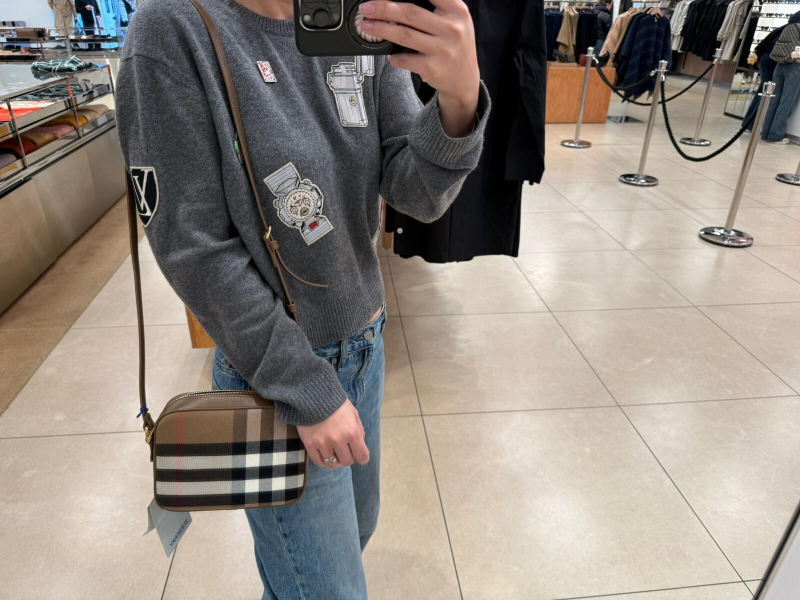 LYS01827 Burberry 經典格紋相機包