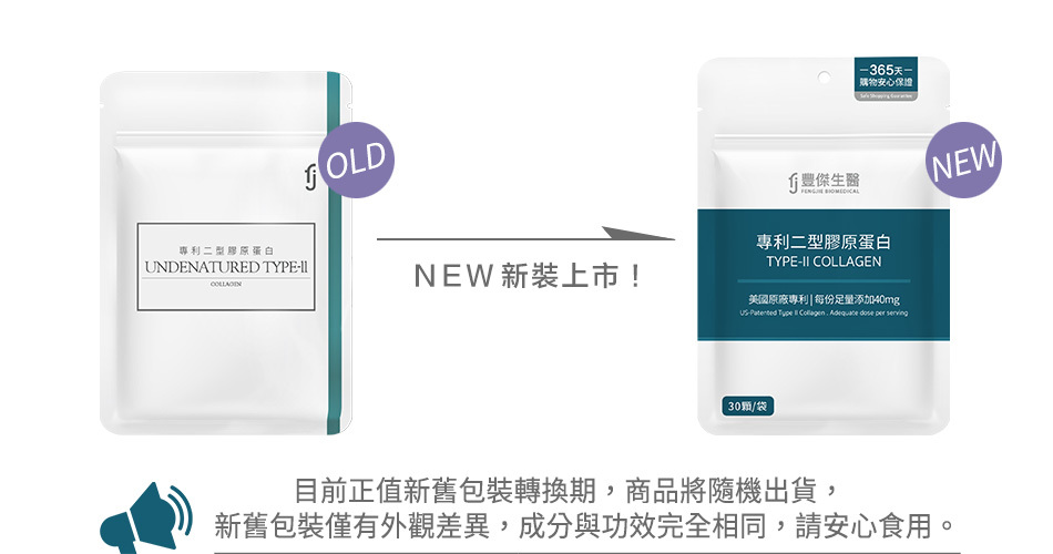 專利二型膠原蛋白商品包裝更新公告