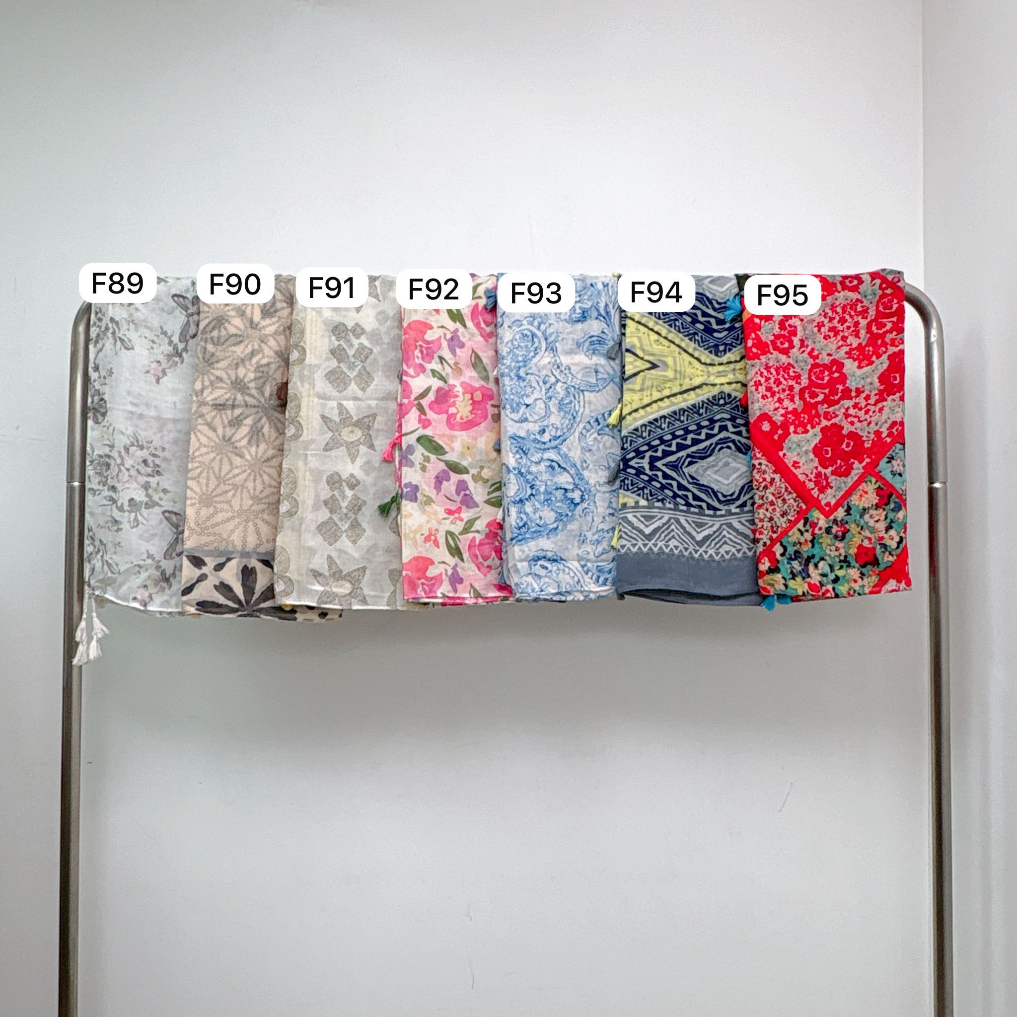 ⭐️⭐️【預訂】流蘇花紋紗巾 185cm x 85cm (F89-F95)