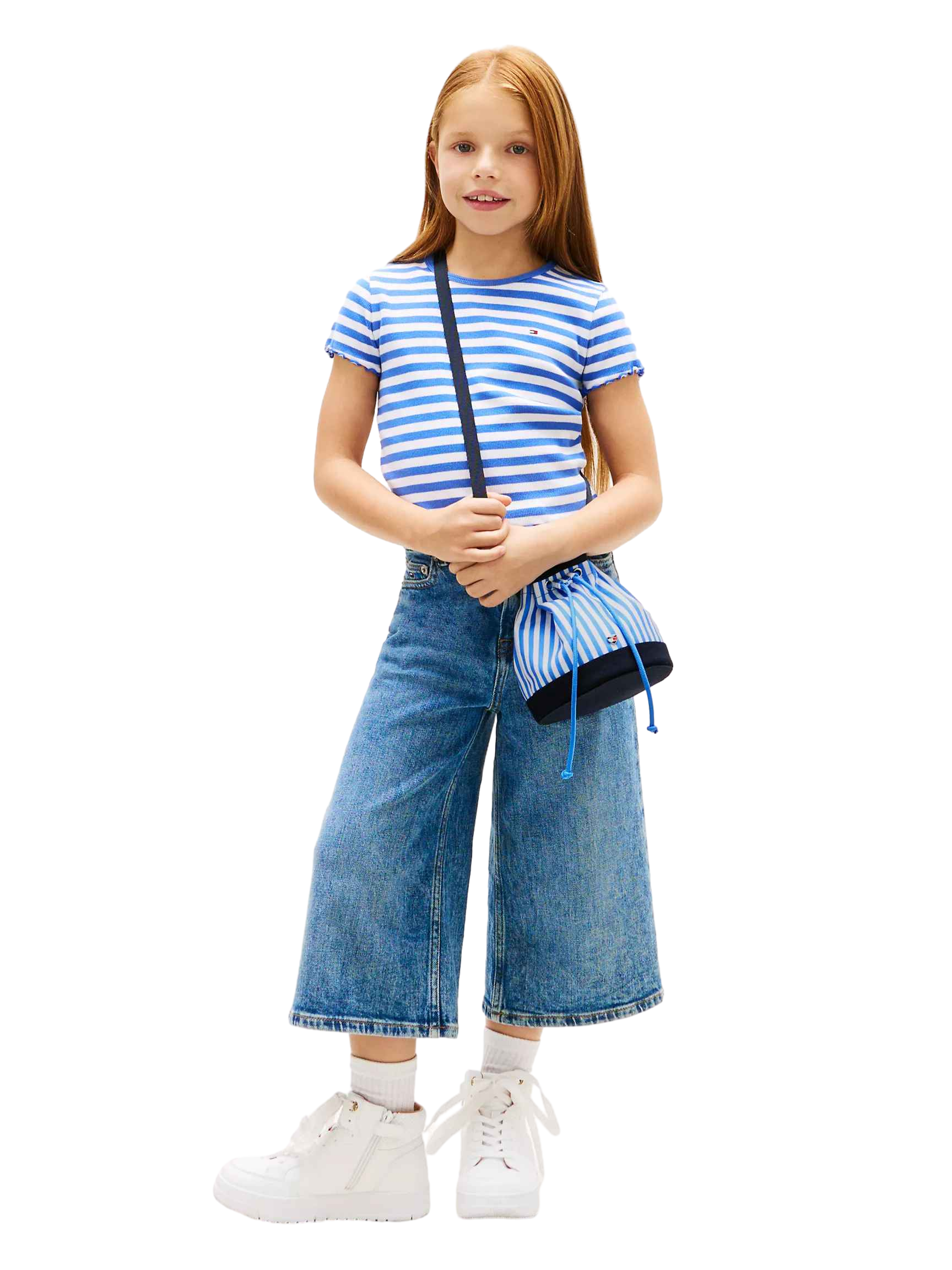 【Tommy Hilfiger USA】Kids' Striped Canvas Bucket Bag XG02046 970 0G7  藍