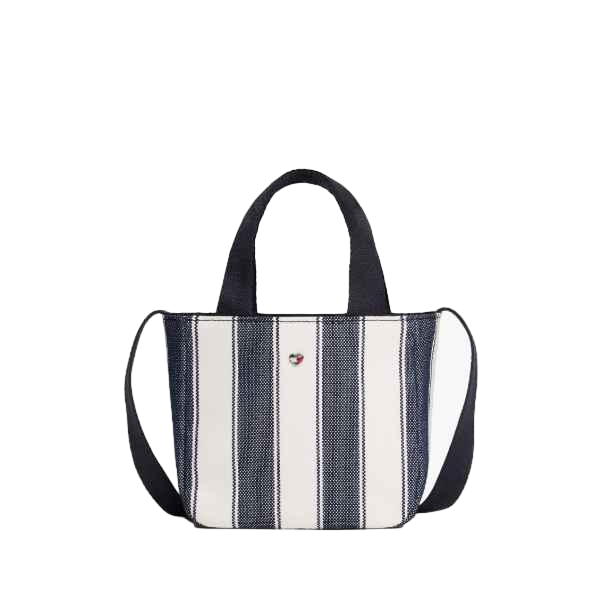 【Tommy Hilfiger USA】Kids' Bold Stripe Canvas Tote XG01450 970 0F5  黑白