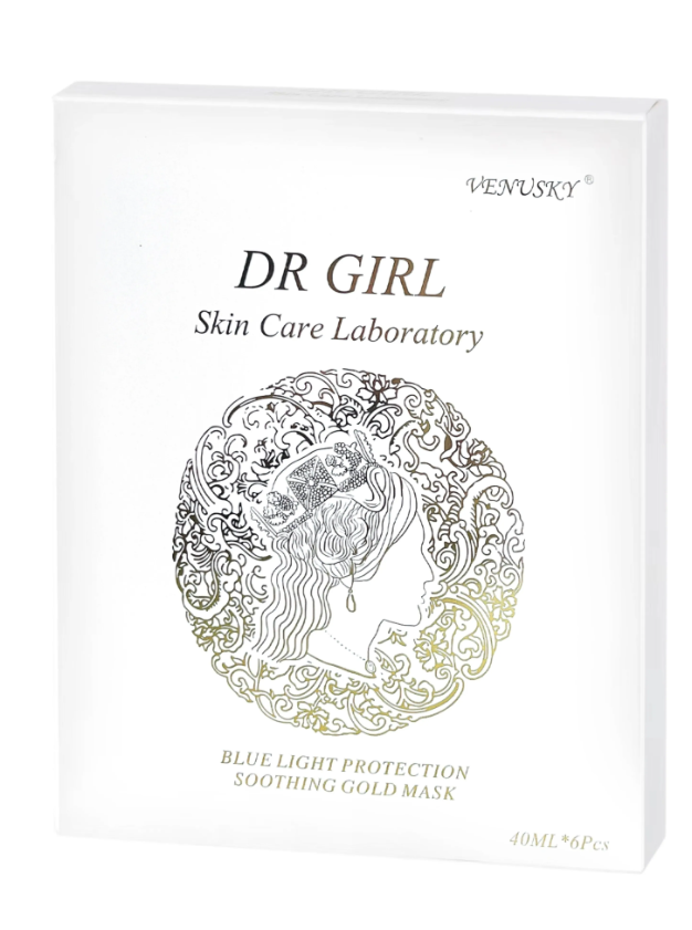 TF08 VENUSKY  DR GIRL 抗藍光保濕舒緩金箔面膜 (6片/盒) **到期日:約2028/12 (5060515600008)