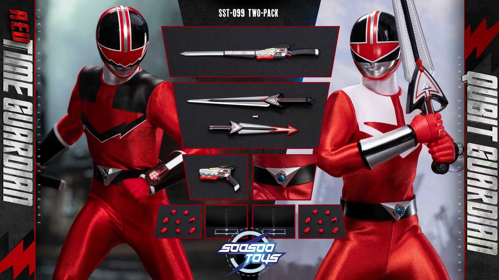 (預訂) Soosootoys SST099AB 1/6 Red time Guardian & Qubit Guardian set