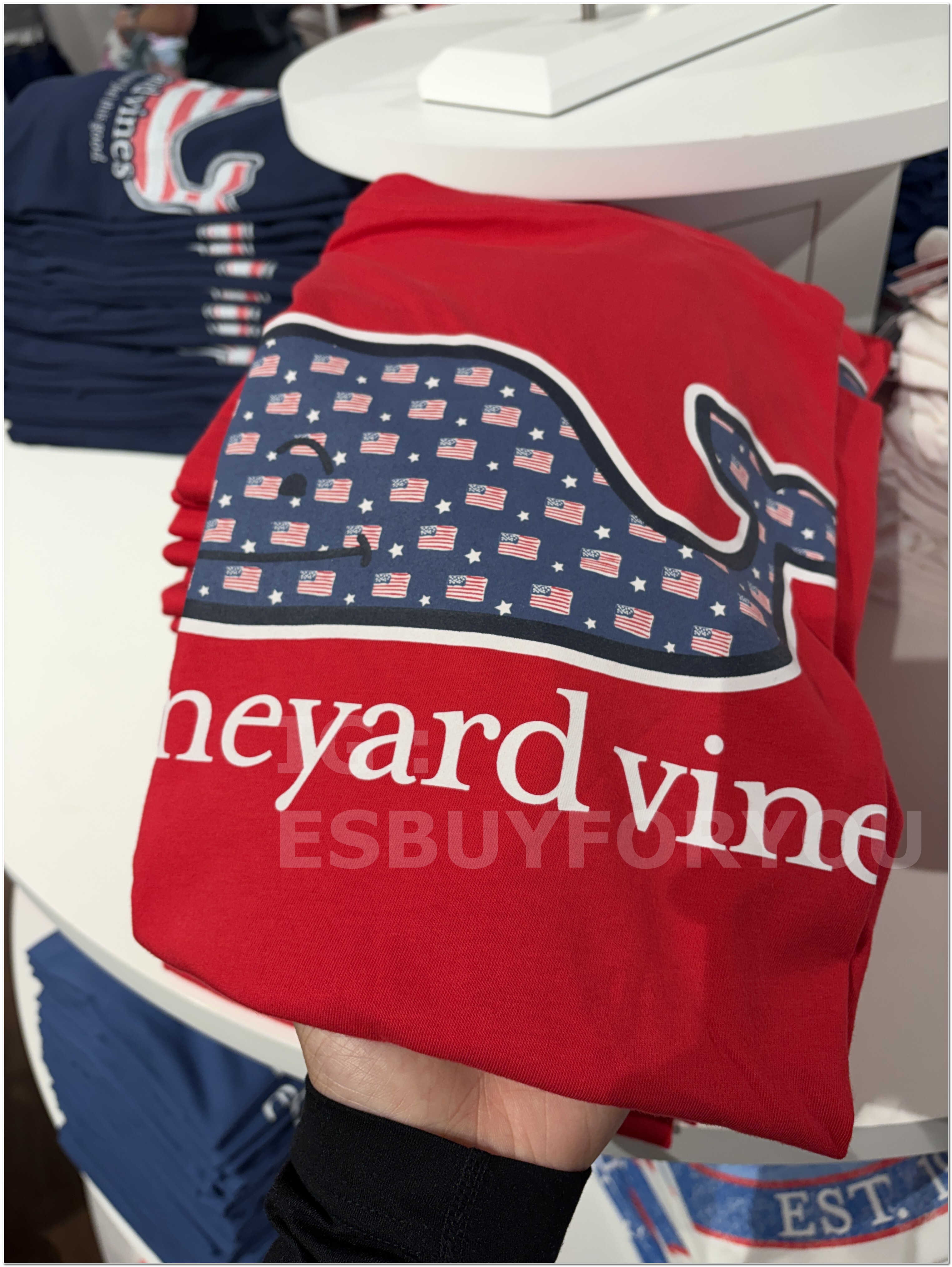 【限時】Vineyard Vines小鯨魚 男大人 滿版國旗小鯨魚 短TEE