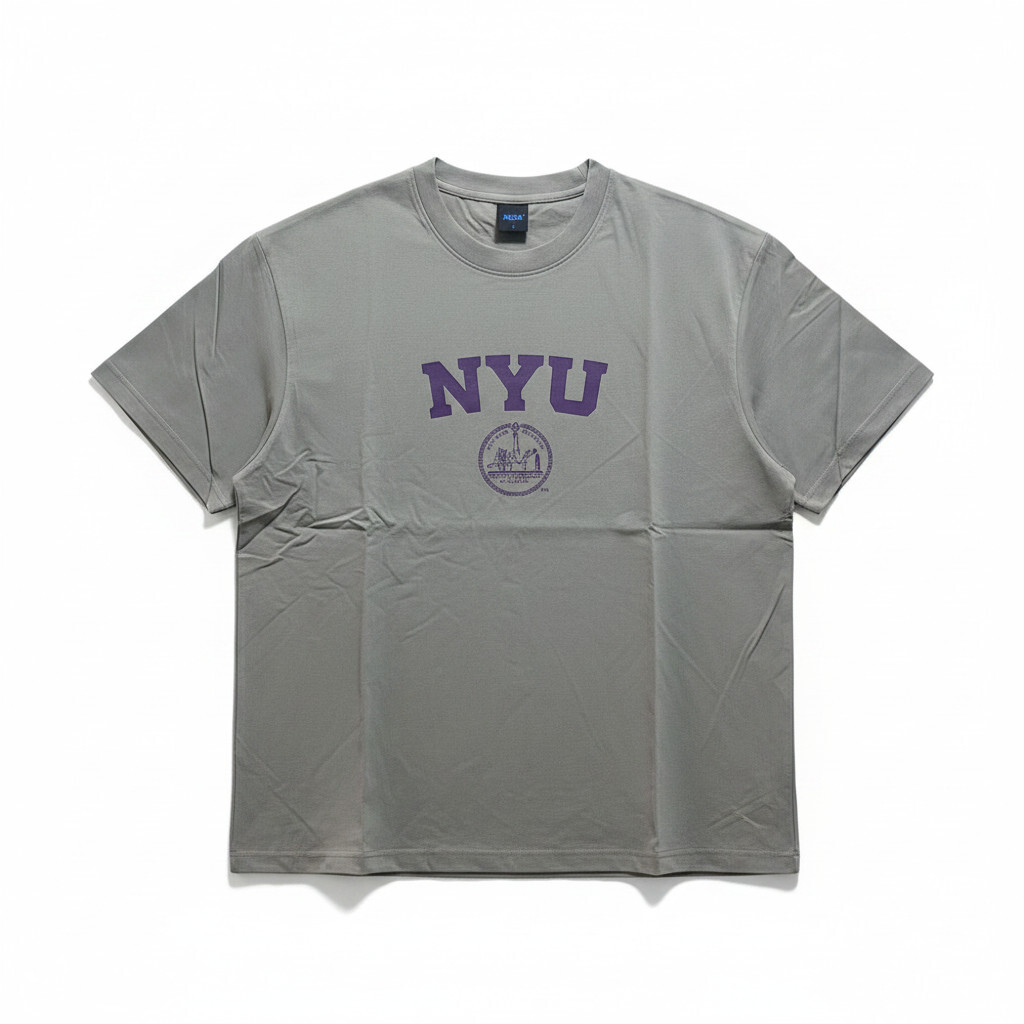 NCAA 短T 紐約大學 灰色 落肩 棉T 短袖 男女 7325800810