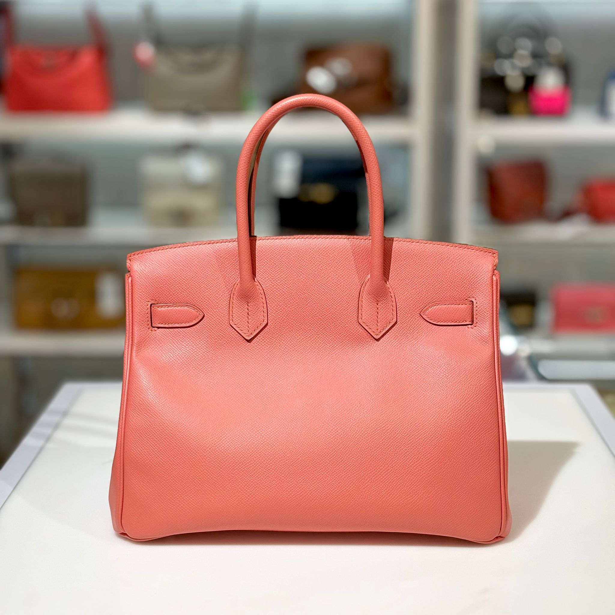 95%NEW二手BIRKIN 30 Flamingo Pink 框R STAMP 火烈鳥粉 Epsom皮金扣 #B30 #鉑金包 #香榭站正品