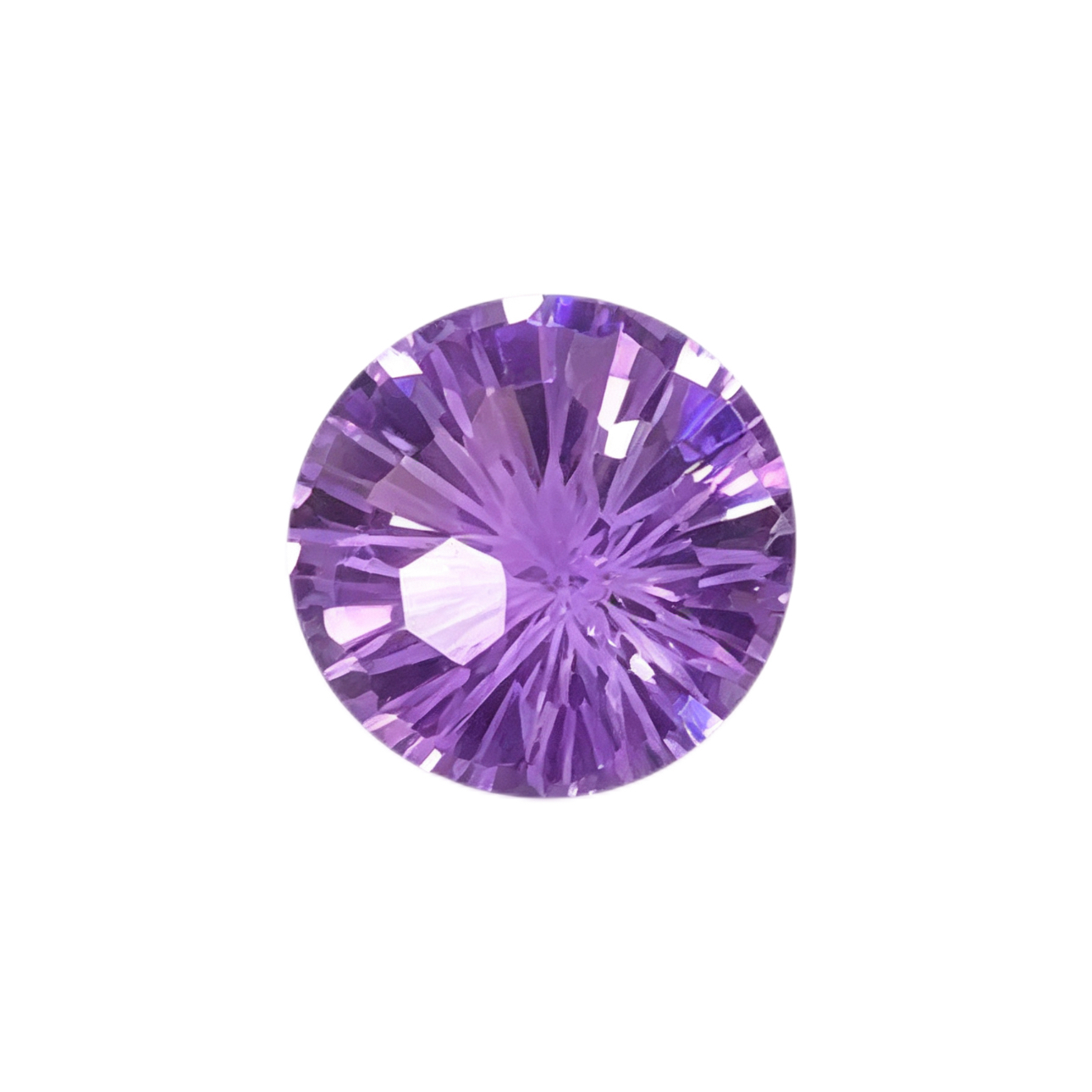 天然紫水晶｜圓形煙花切裸石