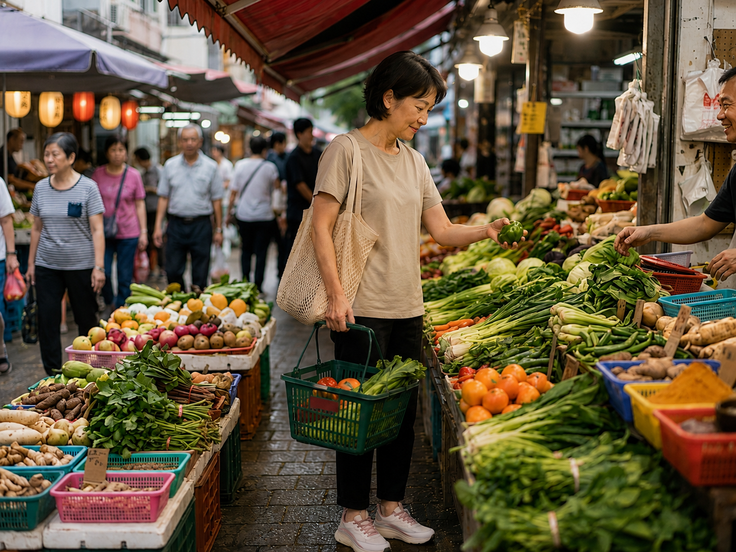 家庭主婦-市場買菜