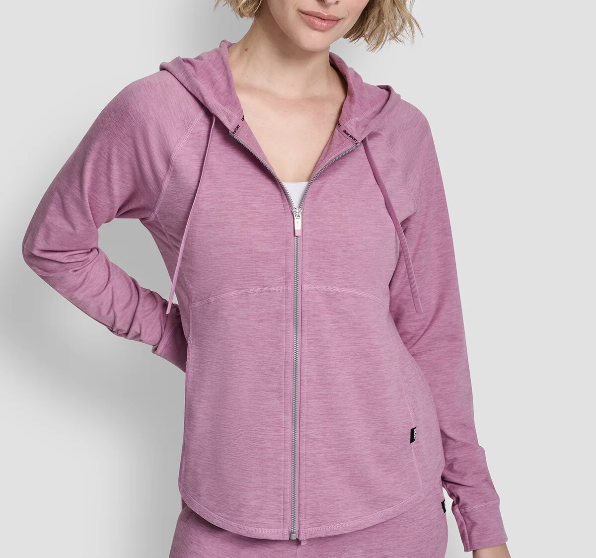[S] DKNY DUSTY ORCHID SPACEDYE FULL ZIP HOODIE, DP6J9709-QHF (SD1860)