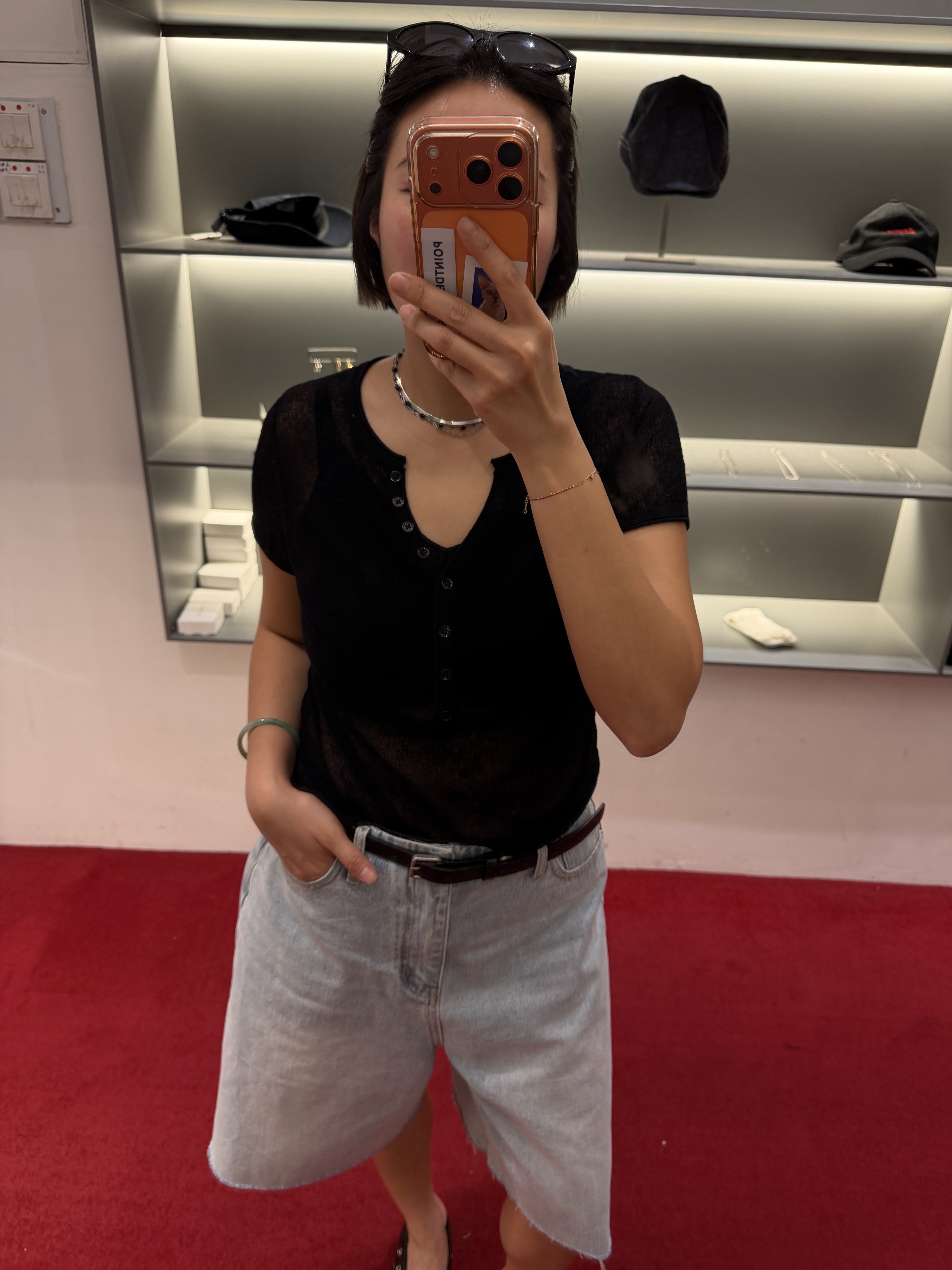 Buttoned sheer Blouse
