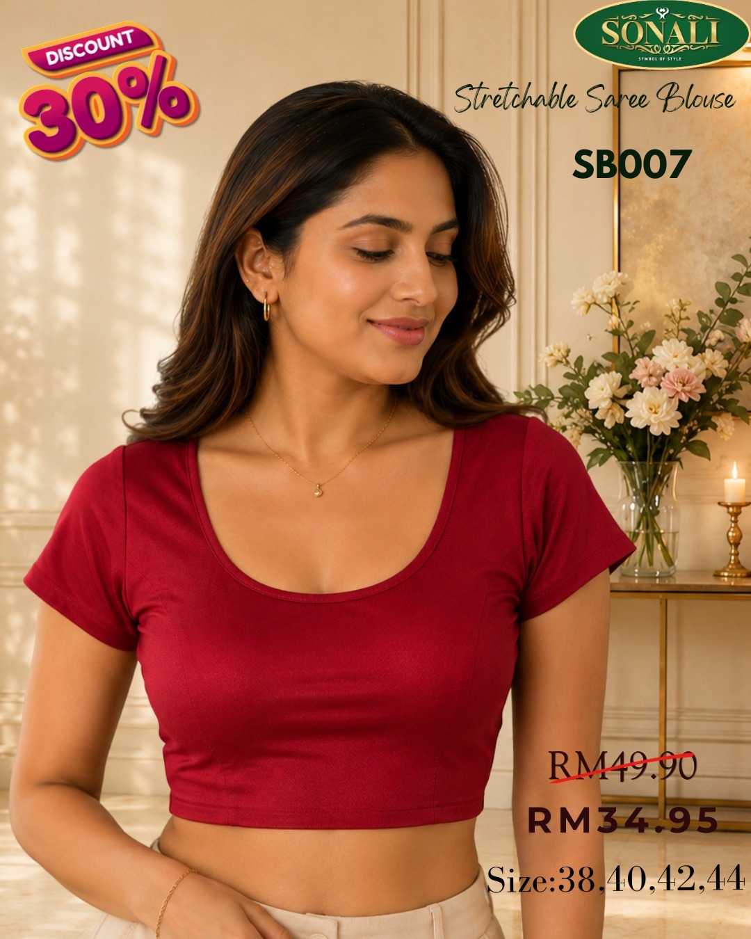 Women’s Stretchable Sequin Saree Blouse – Short Sleeve Party & Festive Blouses (Color & Style refer Images)