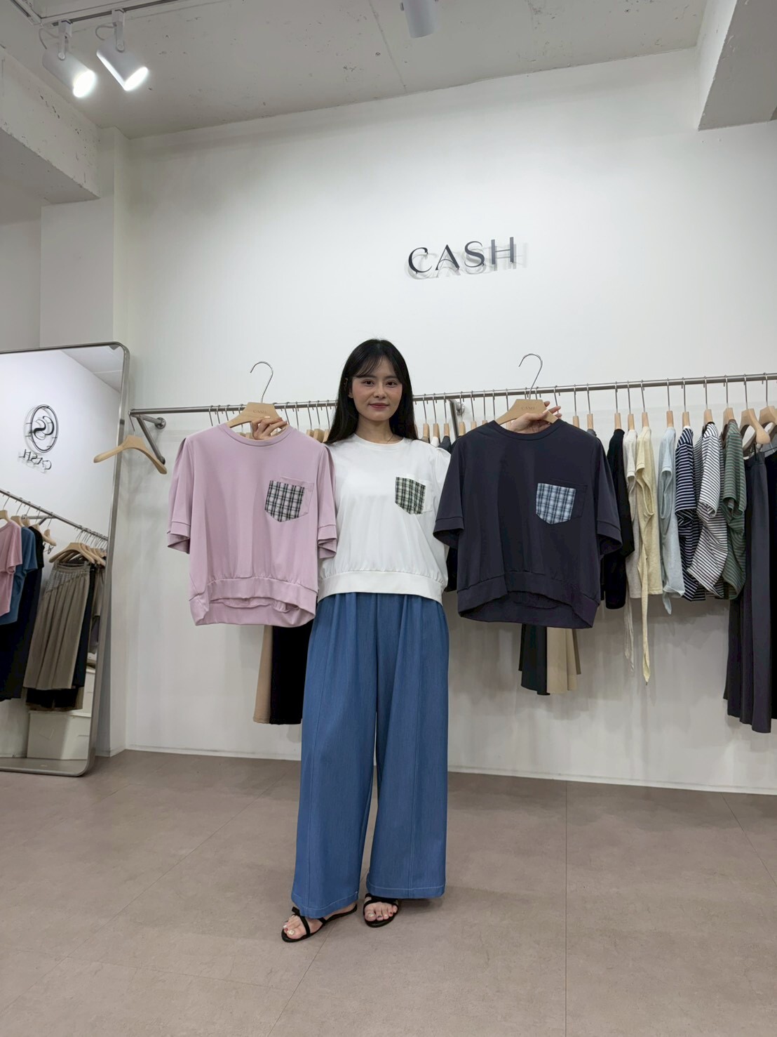 CA6201 格紋口袋Tee