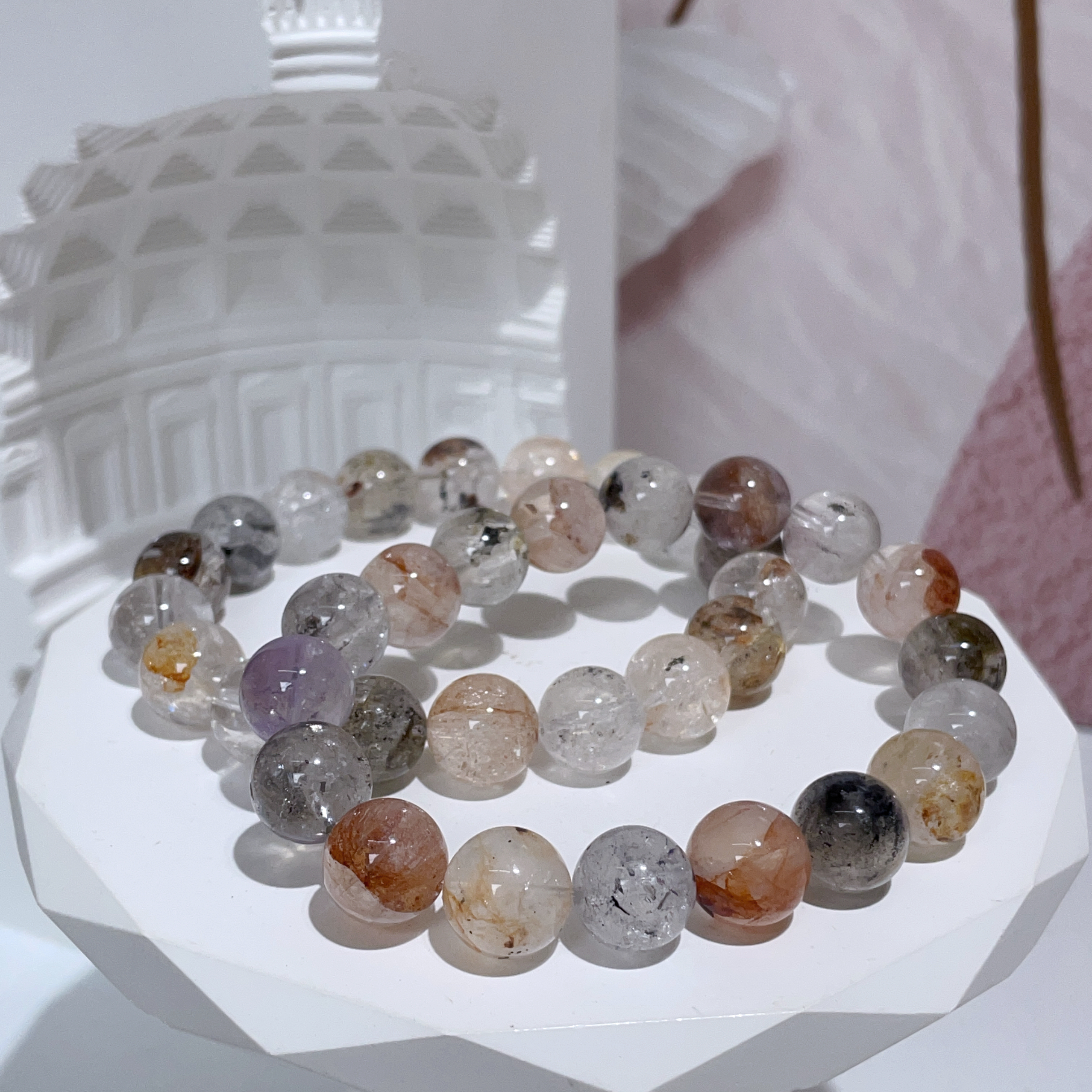 膠花共生閃靈鑽手串 11mm
