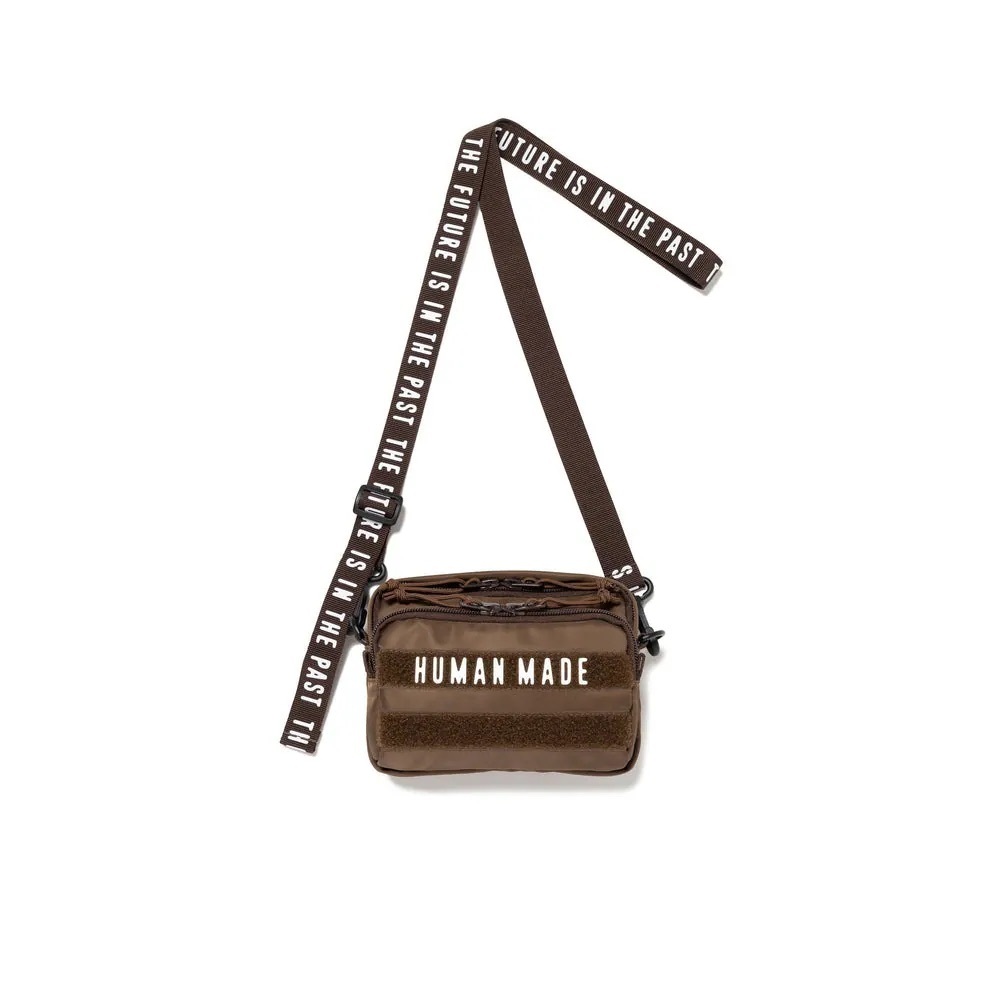 -(B022)-HUMAN MADE MILITARY POUCH MINI SS26 軍風 迷你側背包 肩背包 黑色/咖啡色-HM31GD075