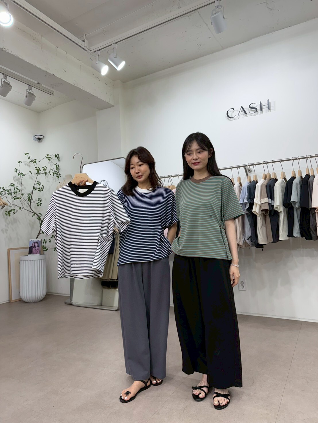 CA6209 鈕扣條紋Tee