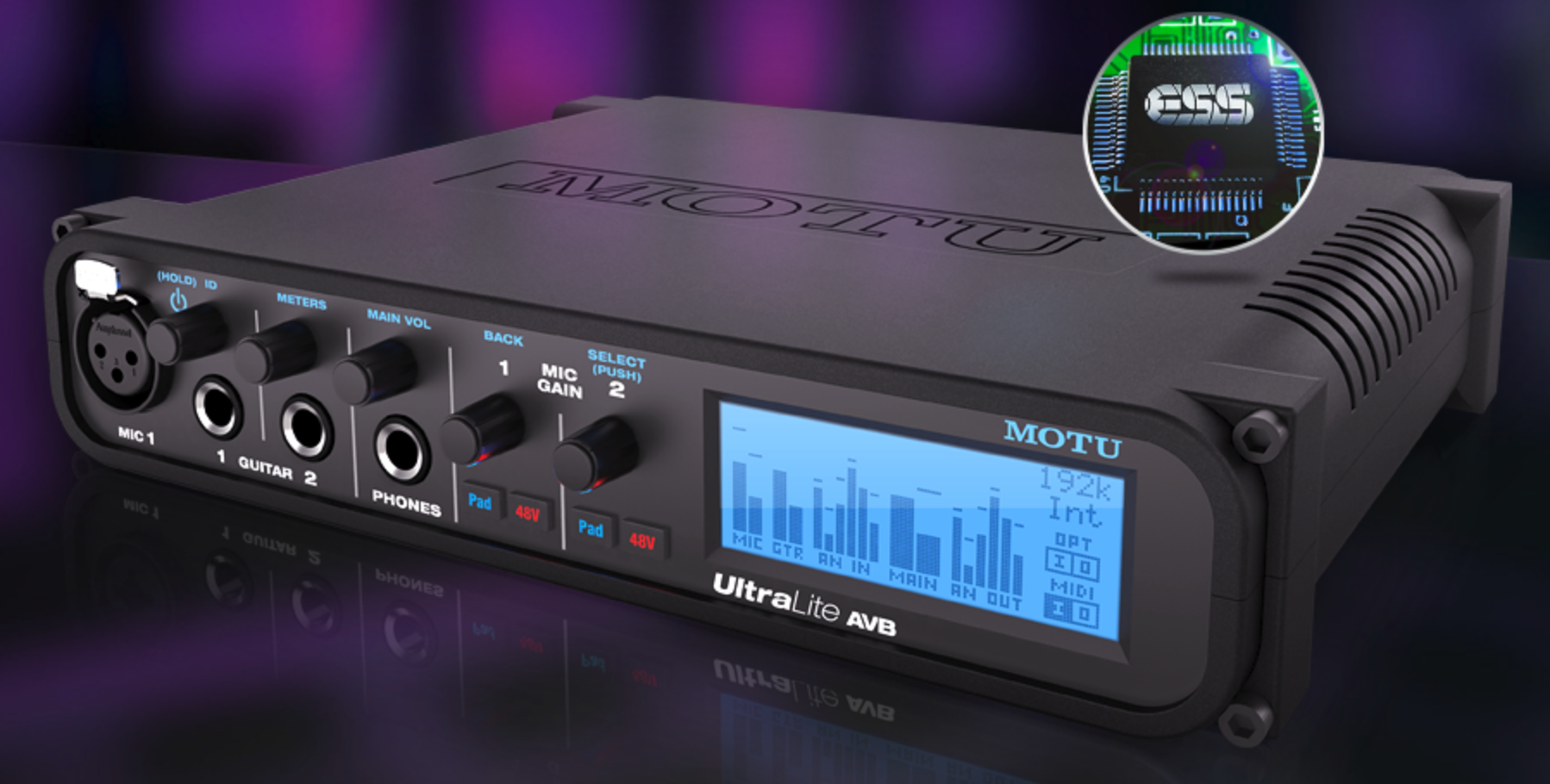 Motu UltraLite AVB 18 x 18 USB / AVB audio interface with DSP mixing, wi-fi control and audio networking