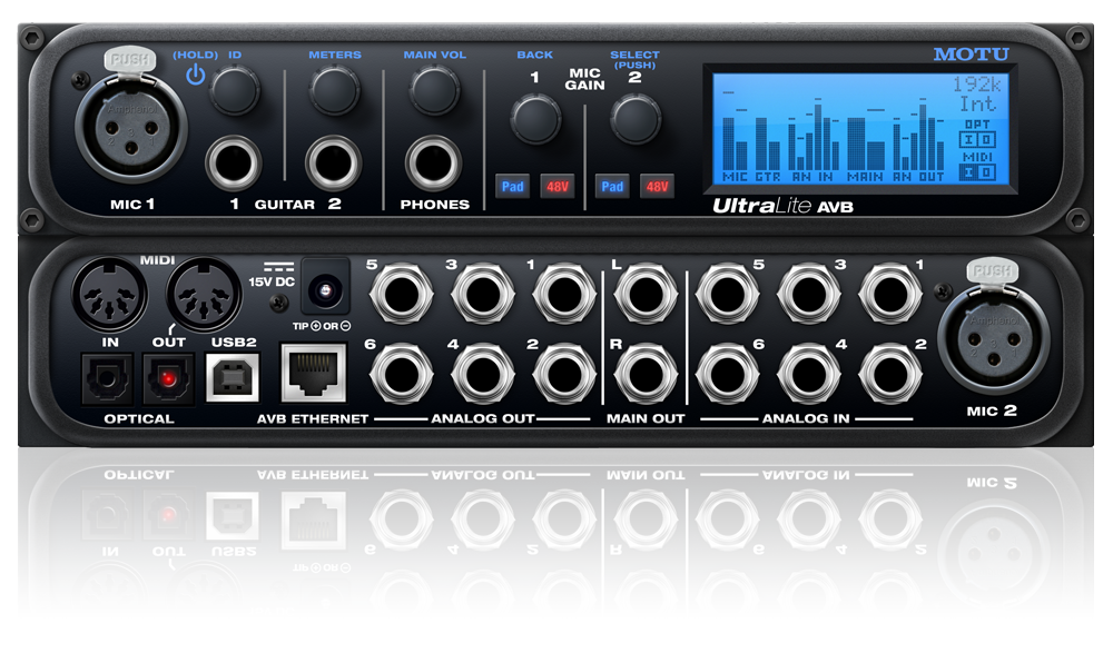 Motu UltraLite AVB 18 x 18 USB / AVB audio interface with DSP mixing, wi-fi control and audio networking