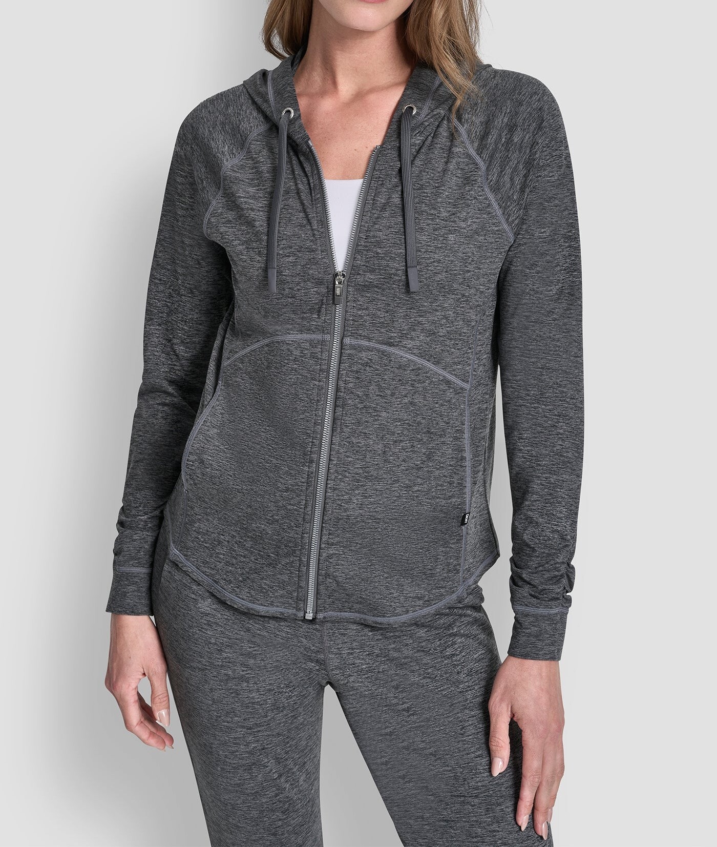 [S] DKNY PEACOT SPACEDYE SPACEDYE FULL ZIP HOODIE, DP6J9709-QHH (SD1861)