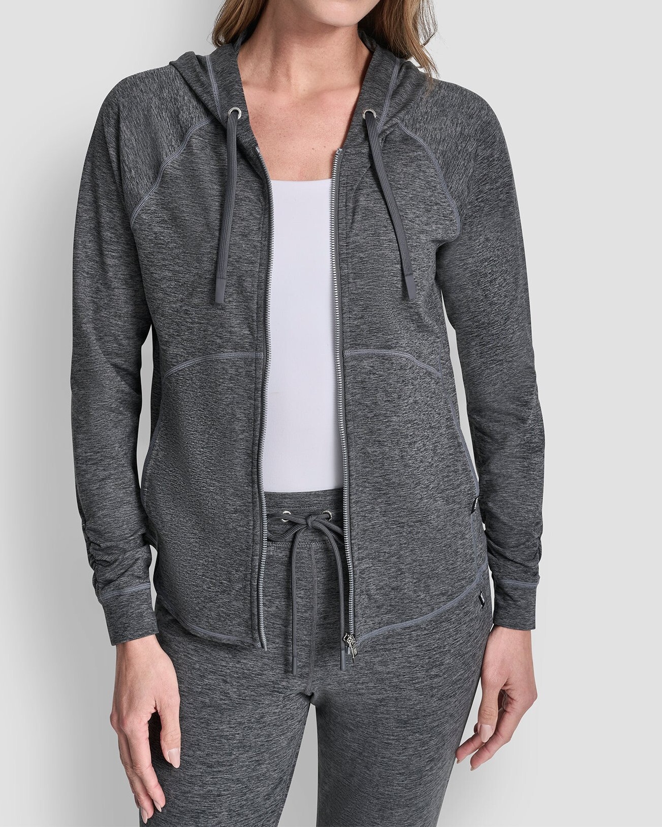 [S] DKNY PEACOT SPACEDYE SPACEDYE FULL ZIP HOODIE, DP6J9709-QHH (SD1861)