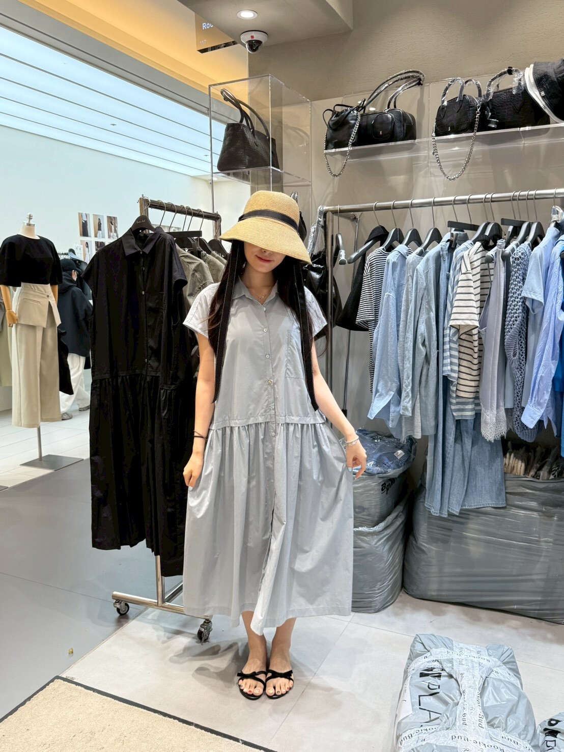RB6267 排紐扣襯衫連衣裙