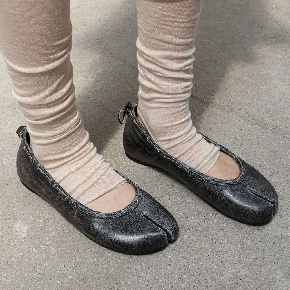 PAES Leather String Flat Vintage