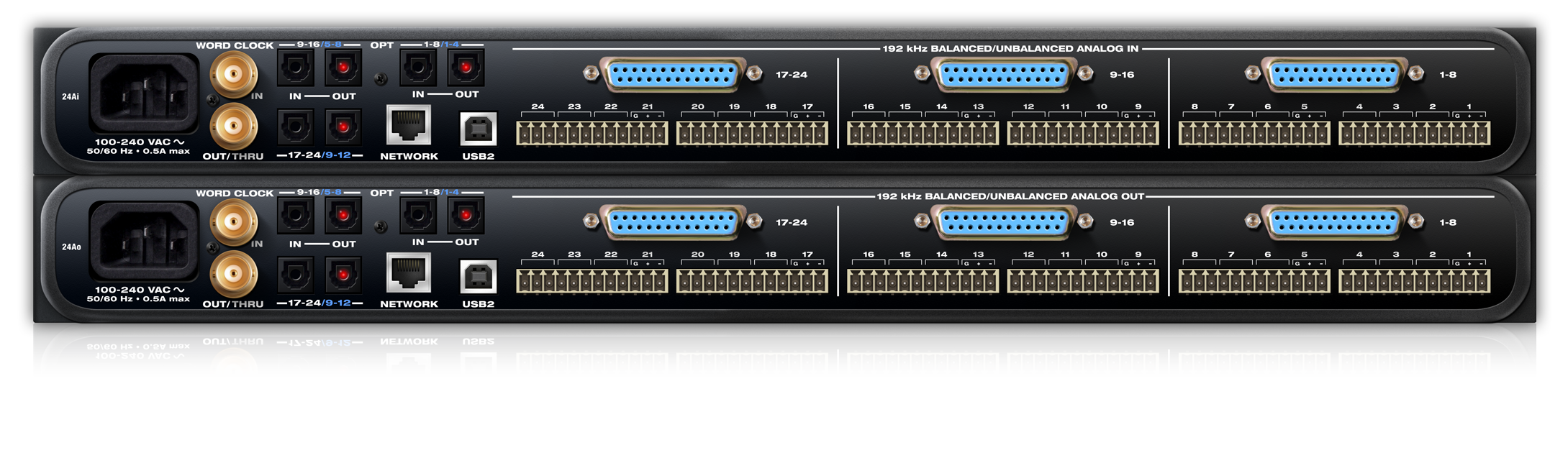 Motu 24Ao / Ai    24x48 I/O with 24 analog out, 48-ch mixing, DSP & AVB-TSN networking