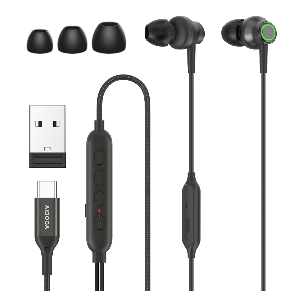 AIDOGA 艾迪伽 ENC降噪/智能EQ調音 Type-C電競遊戲有線耳機  高清/聽歌/線控/通話/麥克風 150cm