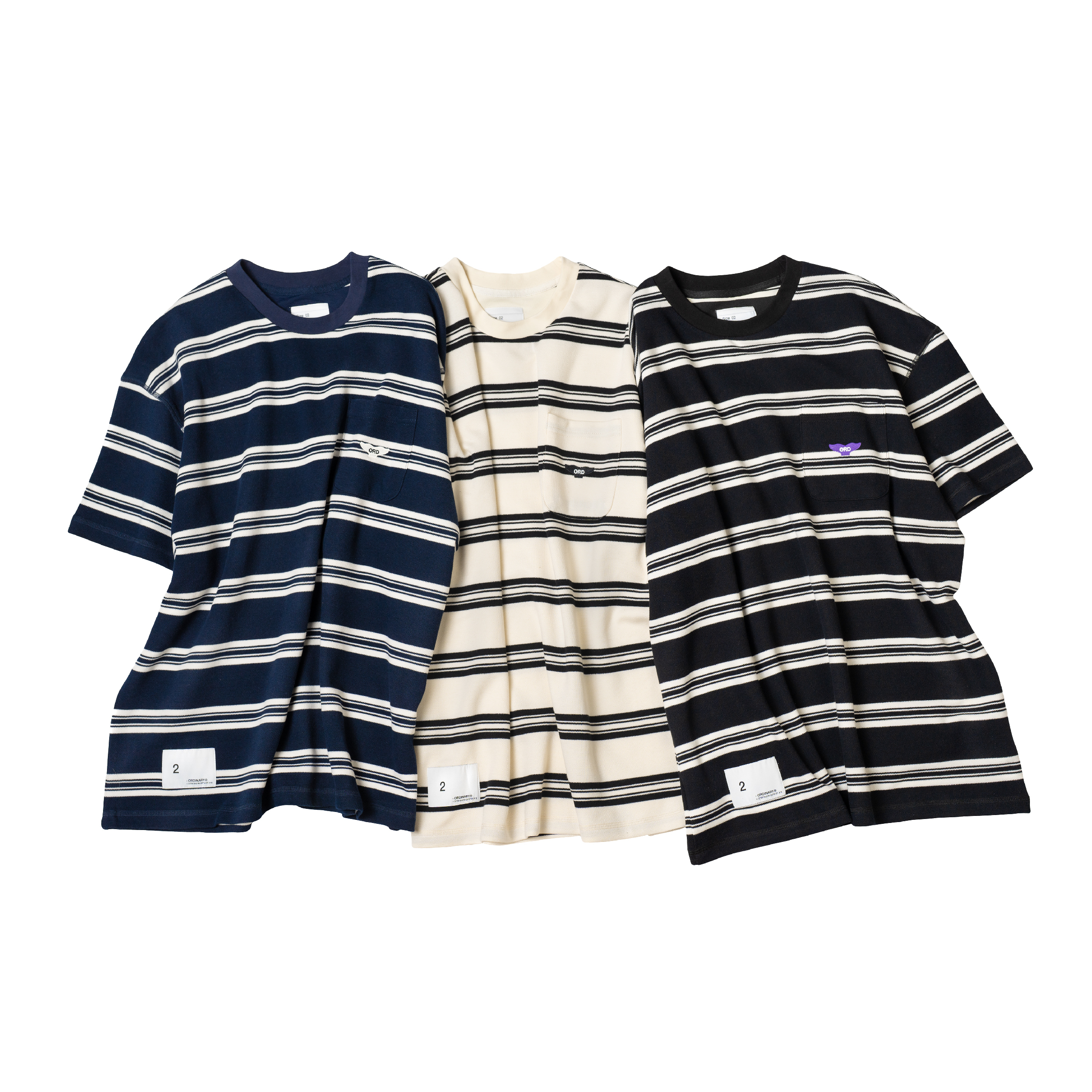 ORDINARY Striped Whale Tail Tee 空氣層鯨魚尾橫條TEE