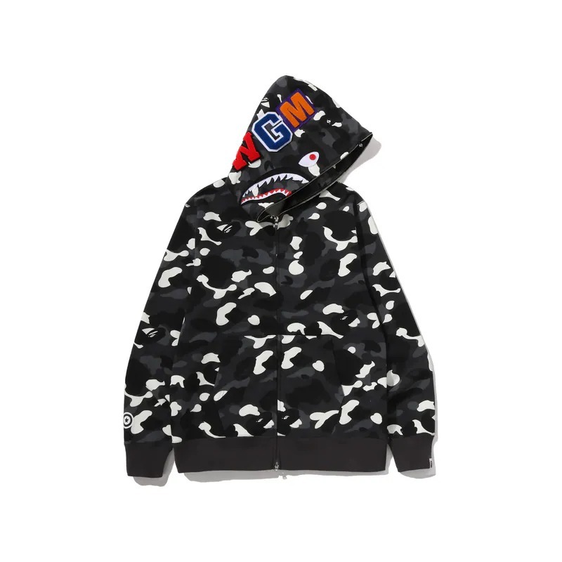 2026SS A BATHING APE BAPE CITY CAMO SHARK REGULAR FIT FULL ZIP HOODIE 夜光 鯊魚 外套 現貨 1M30115302