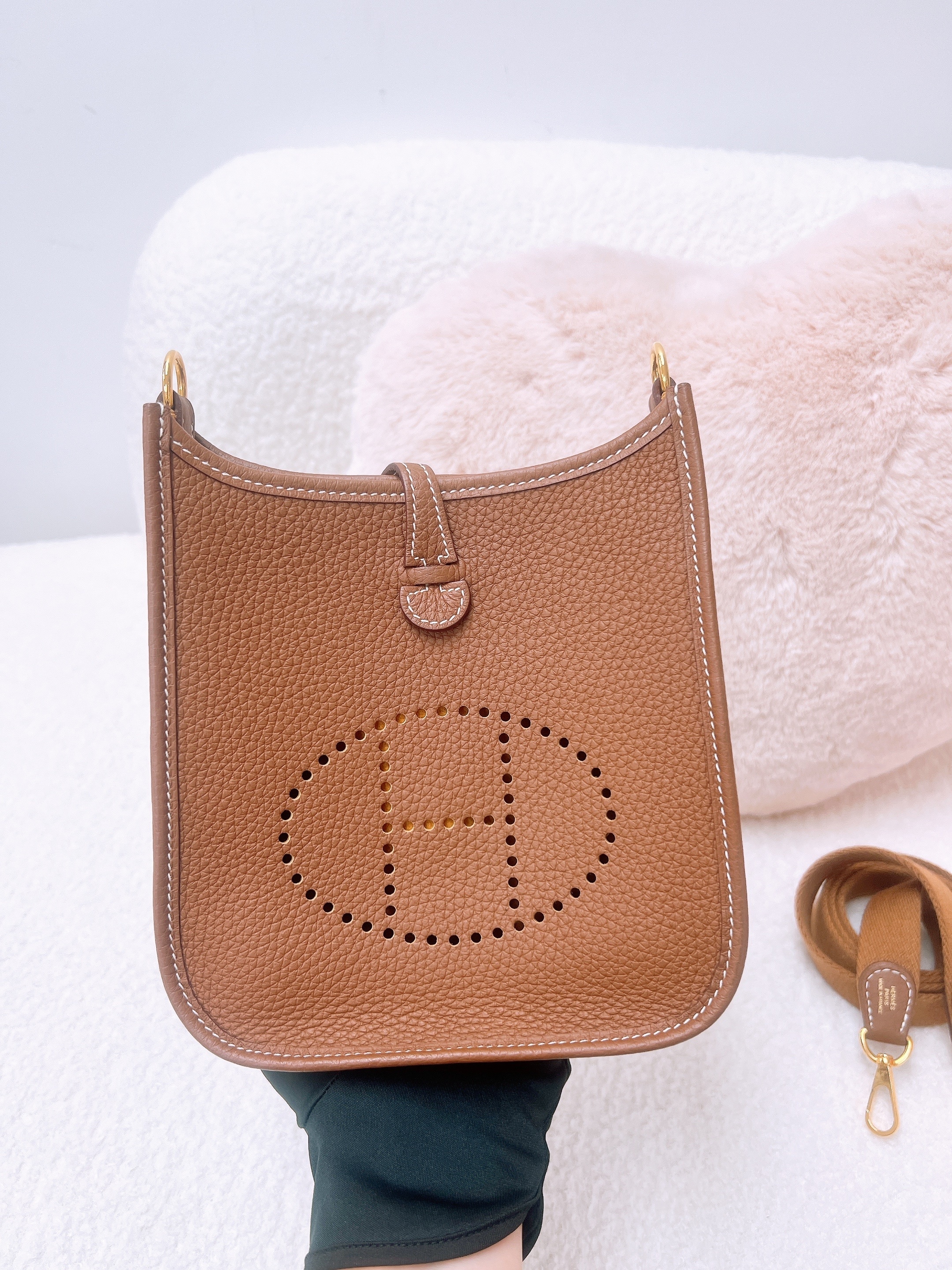Hermes mini evelyne (gold ghw/ stamp b)