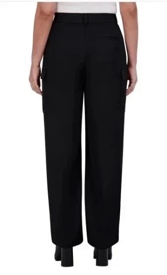 [S] DKNY BLACK WOMEN'S SATIN CARGO PANTS, 1863696-BLACK (SD1862)