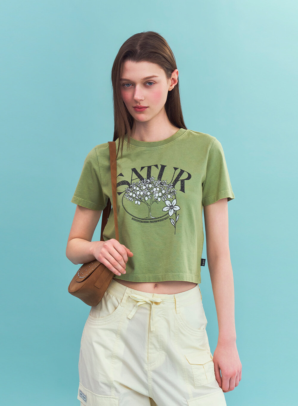 【入LIVECODE一件減至$278😱🔥！】【韓國大熱品牌😍朴圭瑛SEVENTEEN同款！】【SATUR】(W) Citron Tree Washed T-shirt (3 Colors)