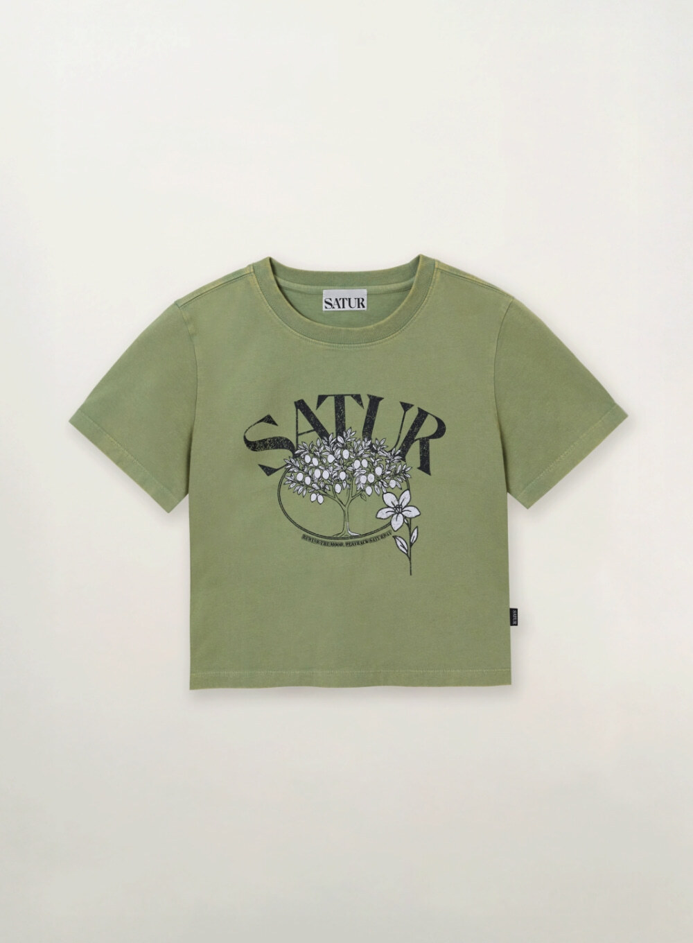 【入LIVECODE一件減至$278😱🔥！】【韓國大熱品牌😍朴圭瑛SEVENTEEN同款！】【SATUR】(W) Citron Tree Washed T-shirt (3 Colors)
