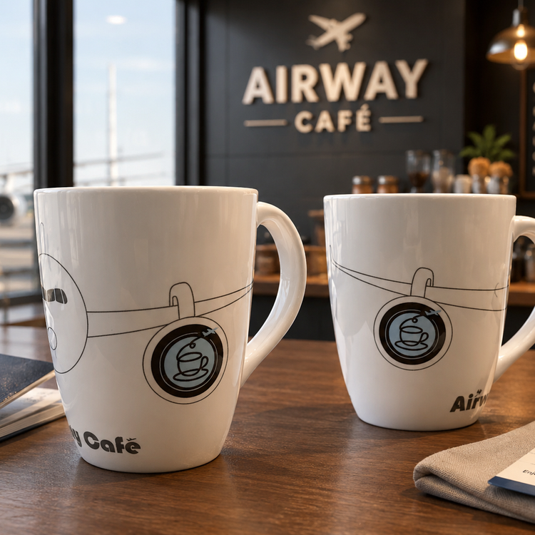 Airway cafe白瓷馬克杯