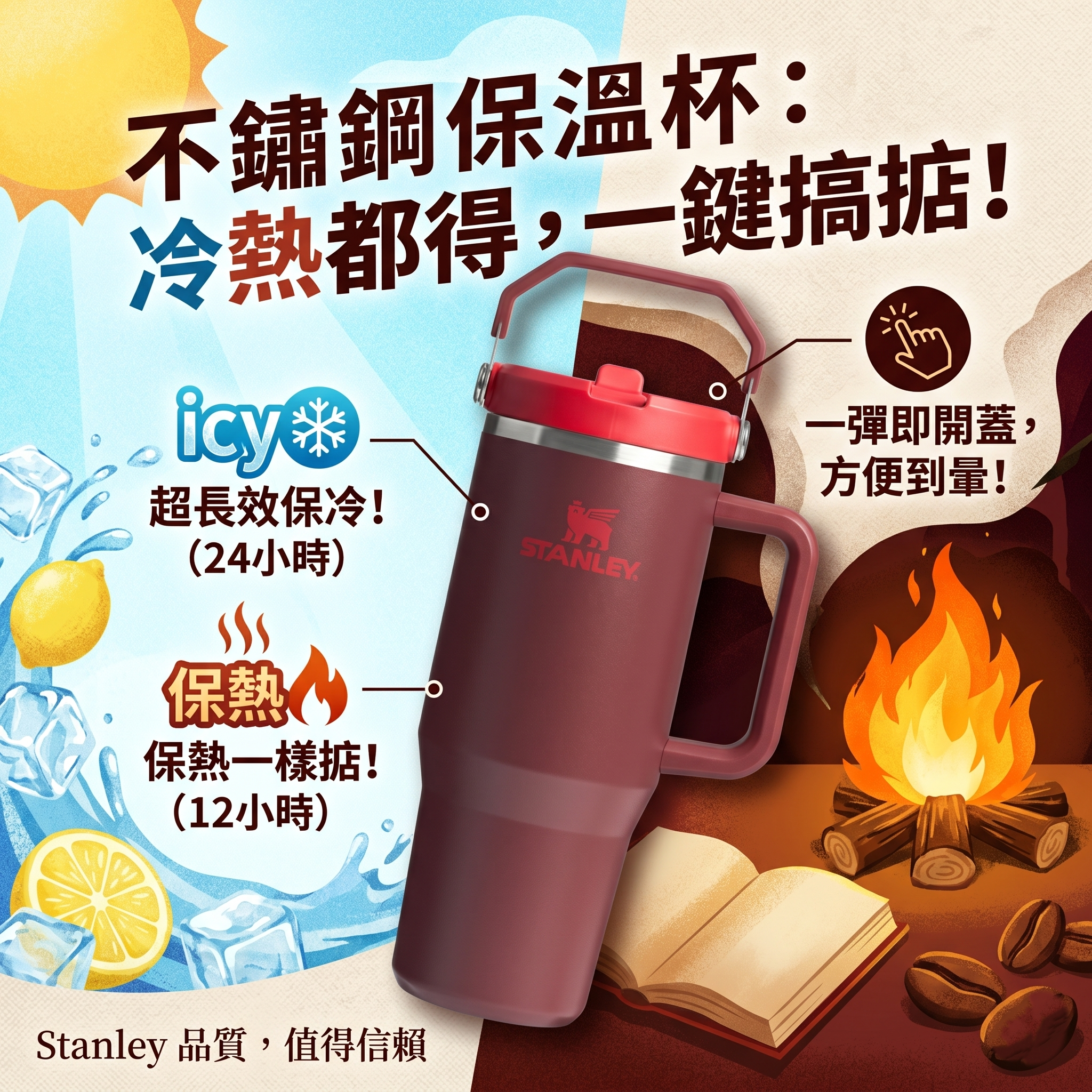 【預購】STANLEY H052947 30oz 手提吸管保溫瓶