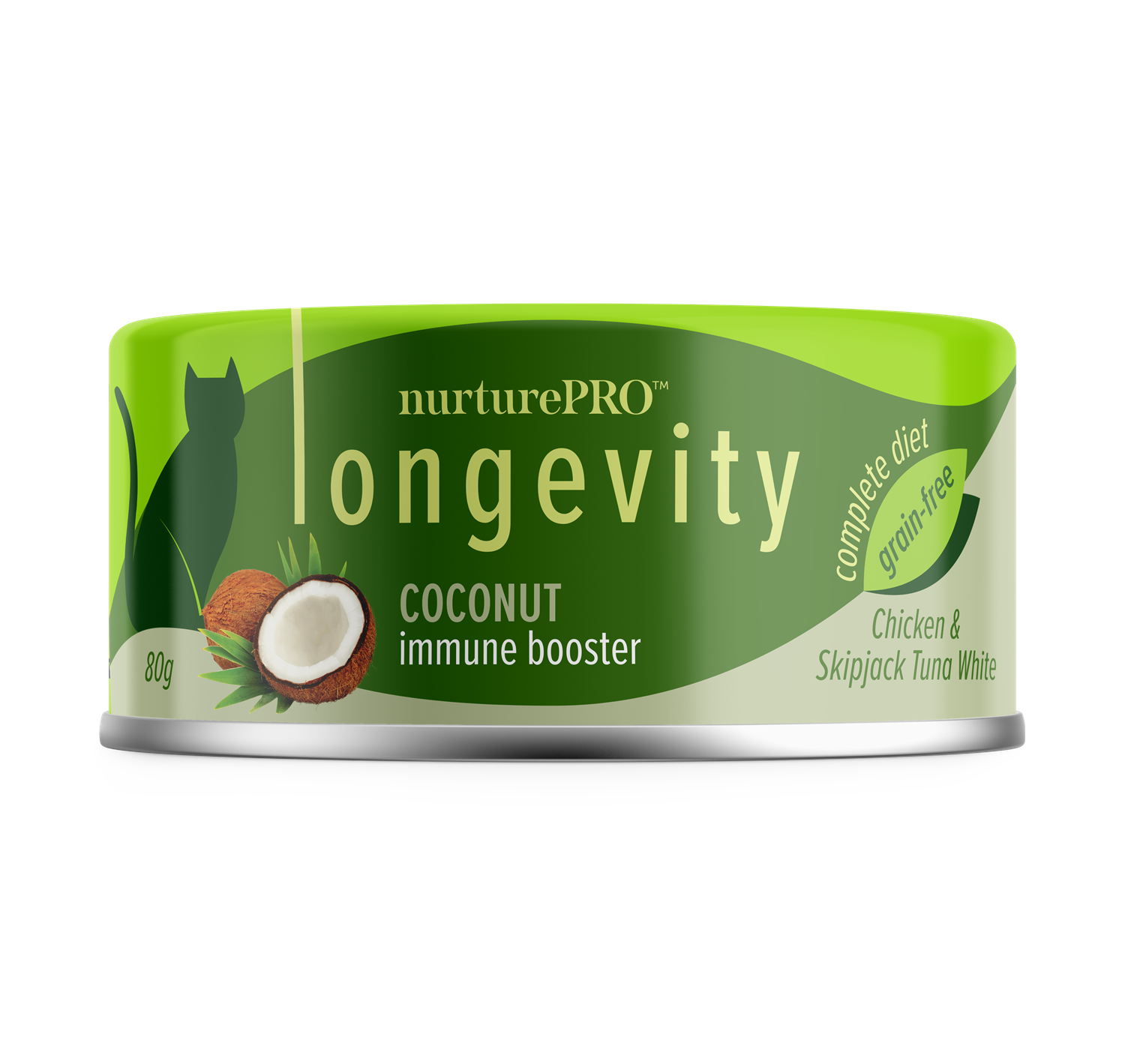 NurturePRO Longevity 綠茶肉絲主食罐| 椰子免疫增強| 80g