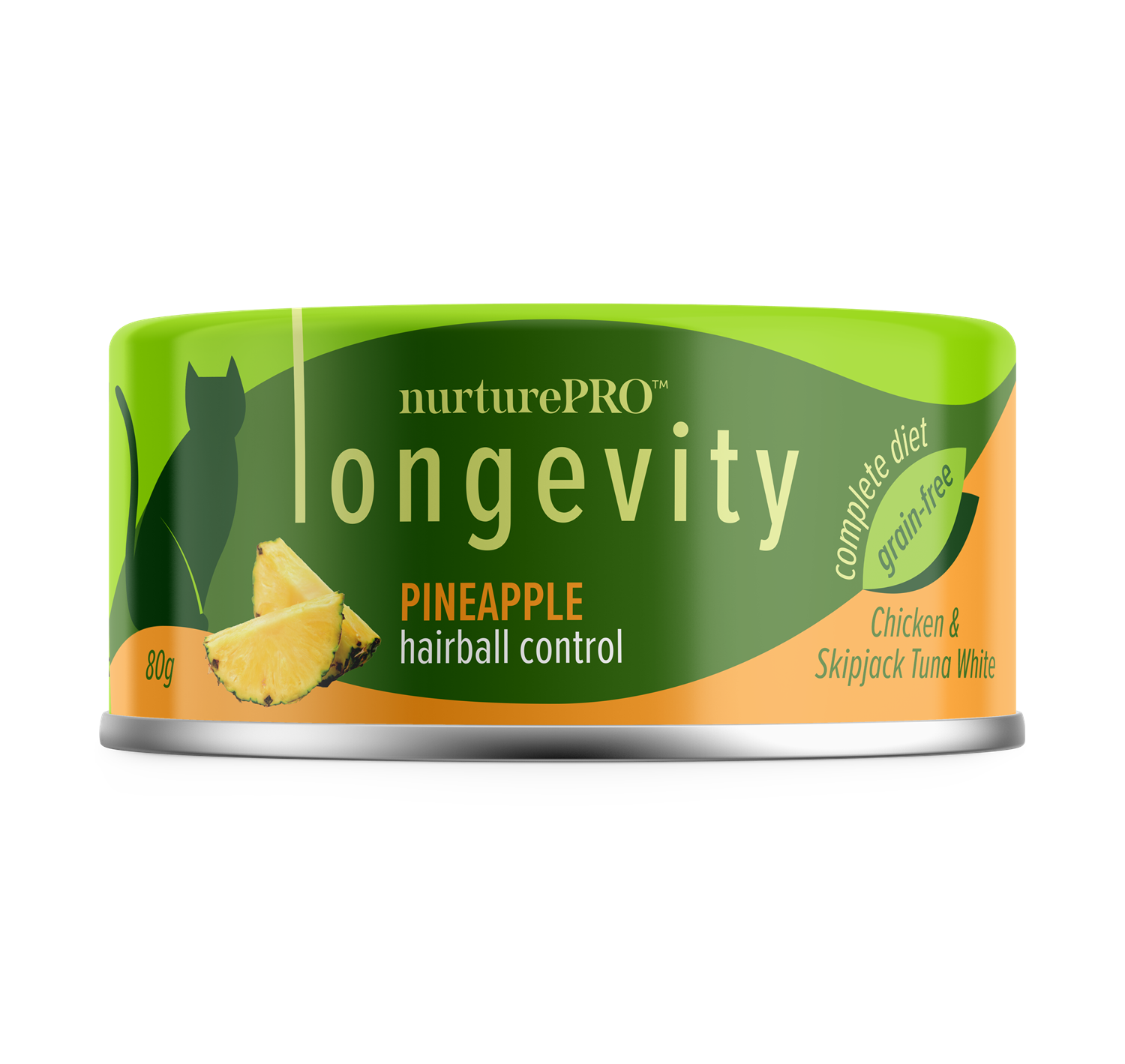 NurturePRO Longevity 綠茶肉絲主食罐| 菠蘿去毛球| 80g