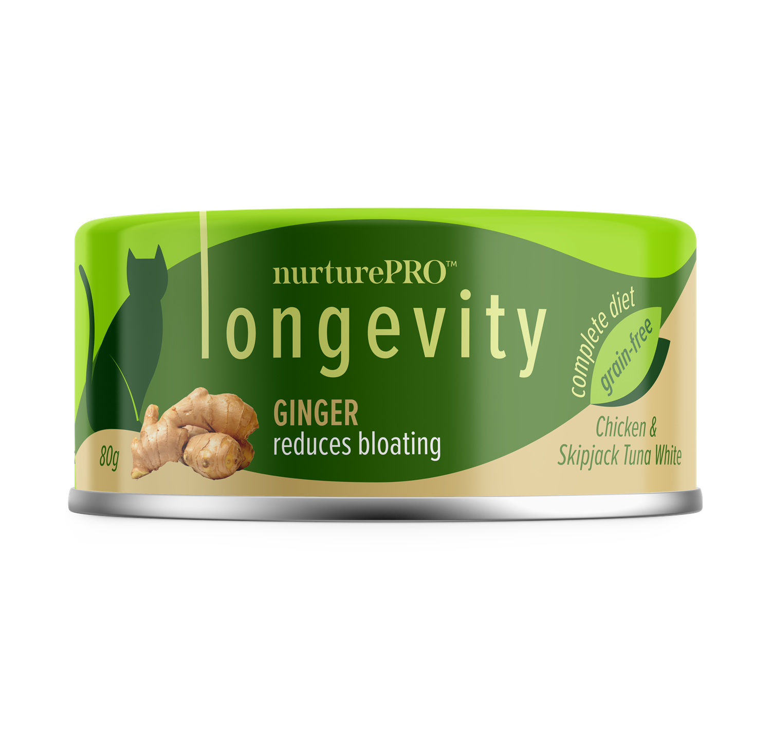 NurturePRO Longevity 綠茶肉絲主食罐| 生薑健胃| 80g
