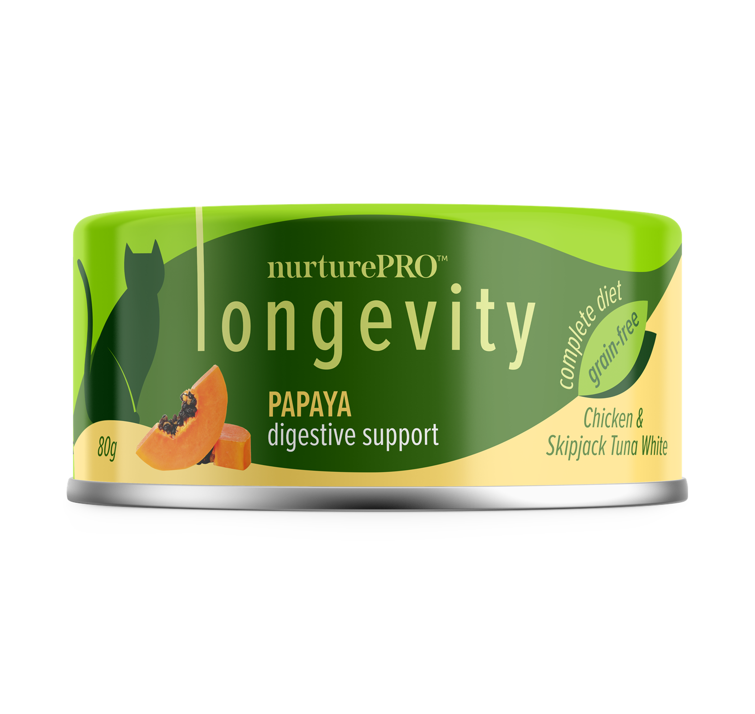 NurturePRO Longevity 綠茶肉絲主食罐| 木瓜益腸| 80g