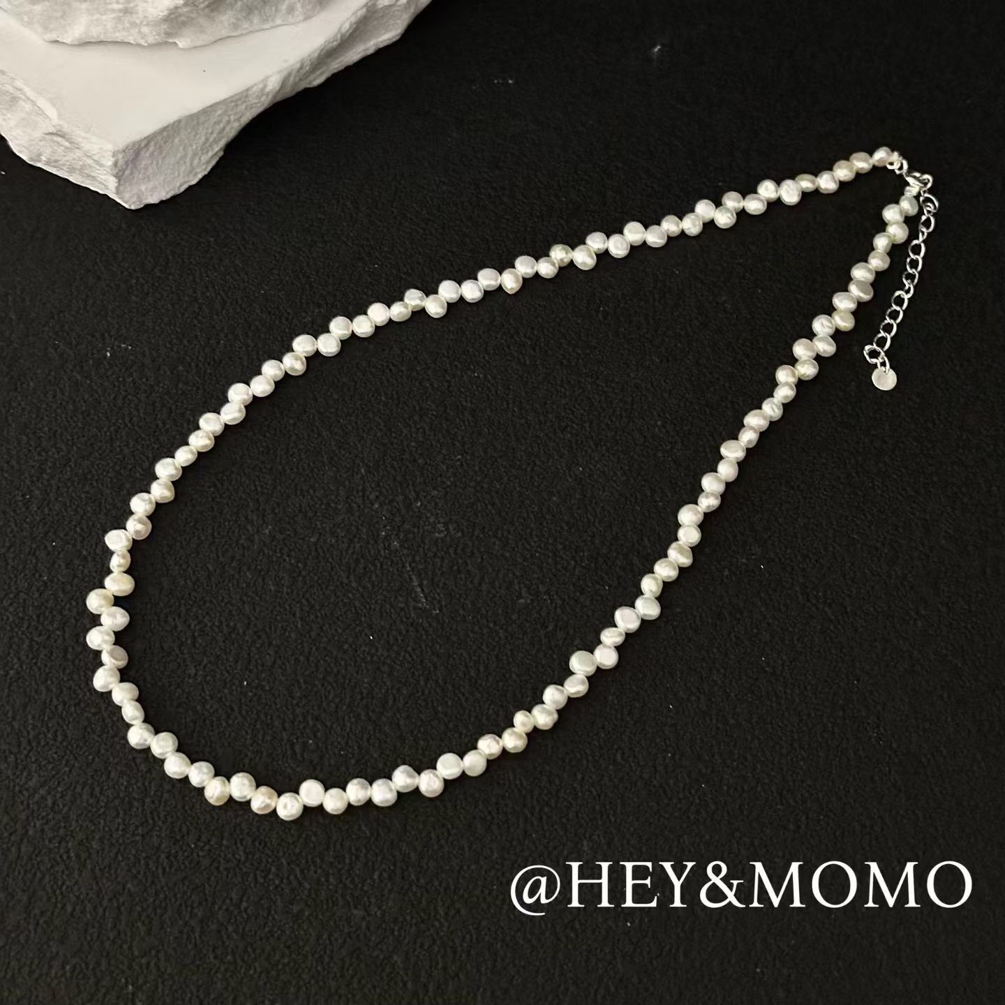 HM6247 ⚪️925 銀 隨性珍珠項鍊