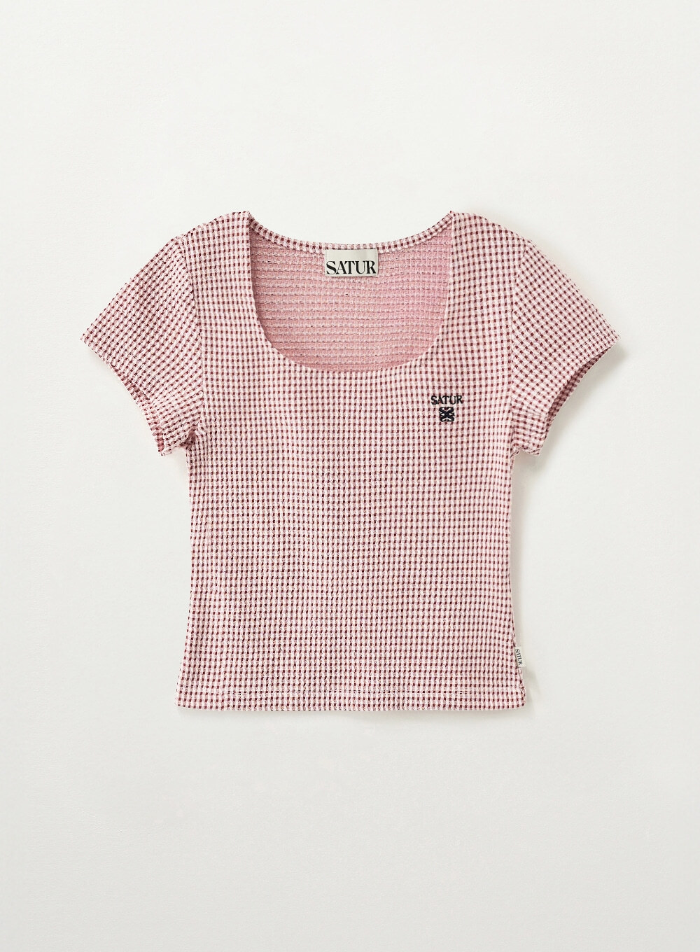 【入LIVECODE一件減至$278😱🔥！】【韓國大熱品牌😍朴圭瑛SEVENTEEN同款！】【SATUR】(W) Square Neck Crinkle T-shirt (3 Colors)