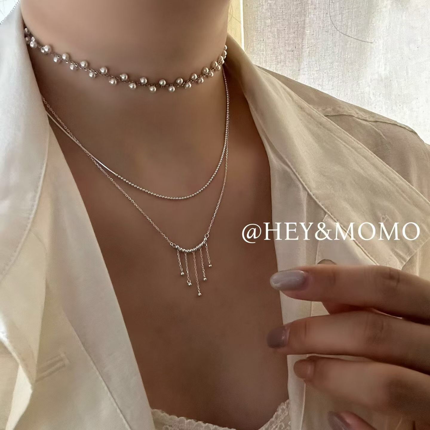 HM6252 ⚪️925 銀 精緻流蘇造型項鍊