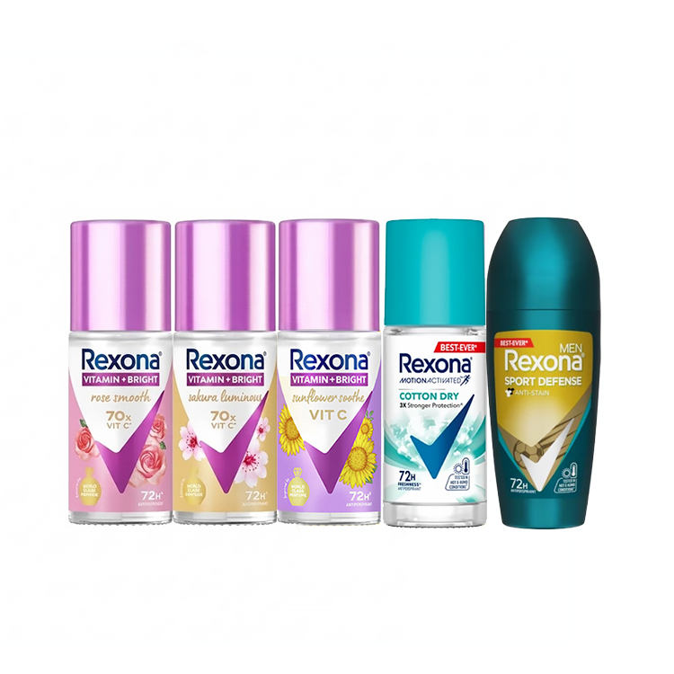 【Rexona 蕊娜】制汗爽身香體露45ml-透亮櫻花/透亮玫瑰/清新舒棉/淨亮制汗/運動乾爽